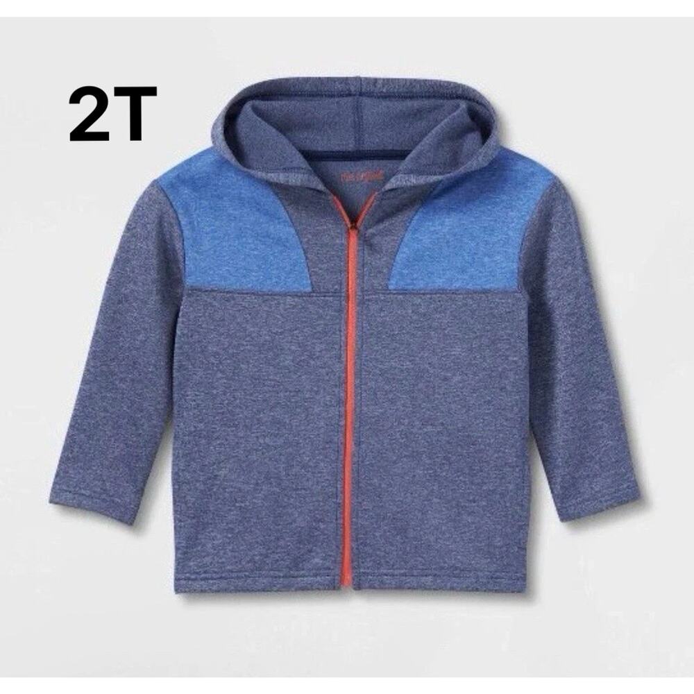 Cat&Jack Jacket Toddler Kids Boy Fleece Casual Lightweight Sweatshirt Hooded 2T